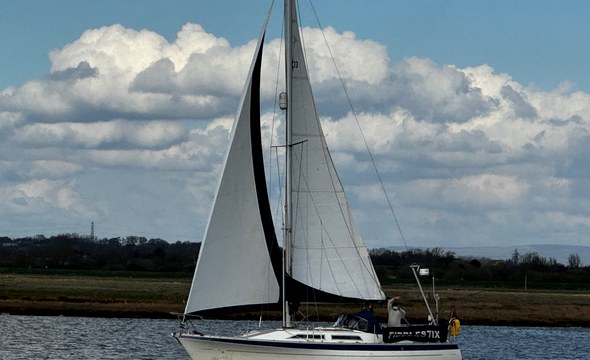 Sailing vessel under sail, engine off